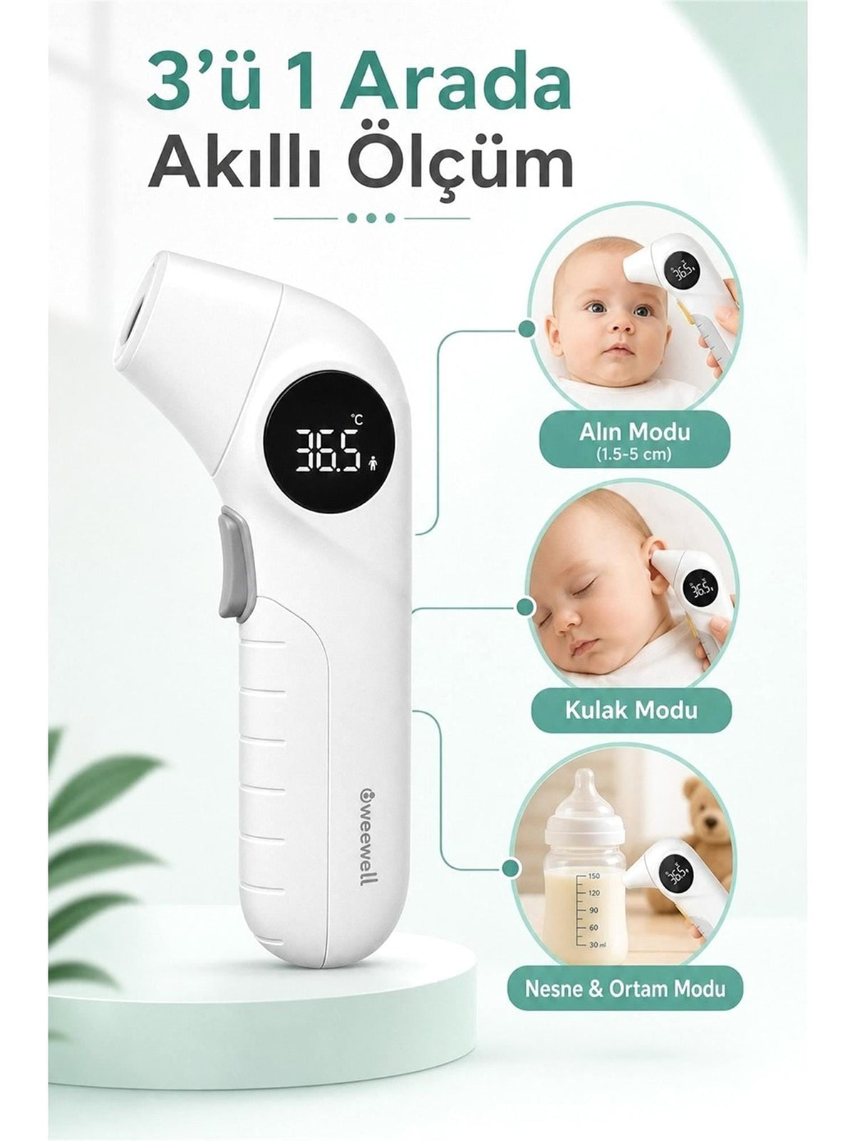 Dijital Kızılötesi Alın ve Kulak Termometresi