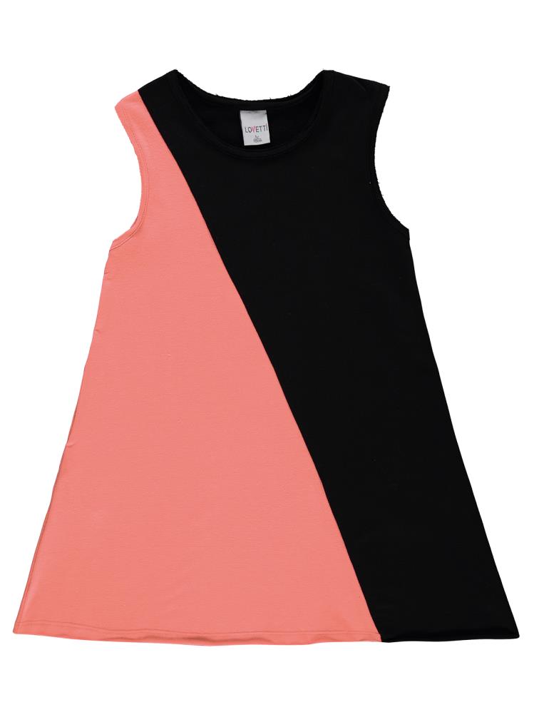 Lovetti 2 Color Dress 9-12 Yaş Elbise - Turuncu