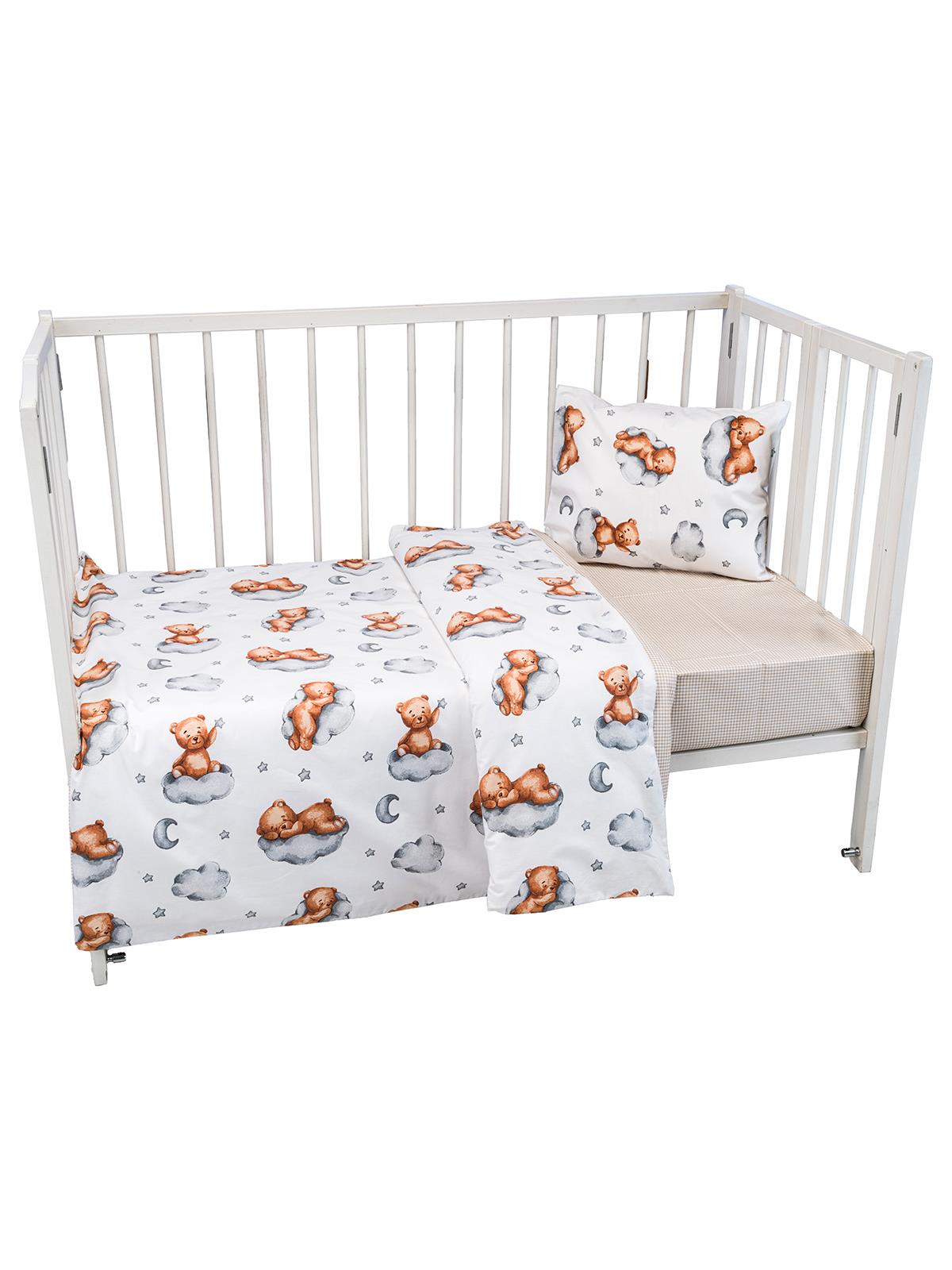 Aras Bebe Pamuk Nevresim Takım - Kahverengi