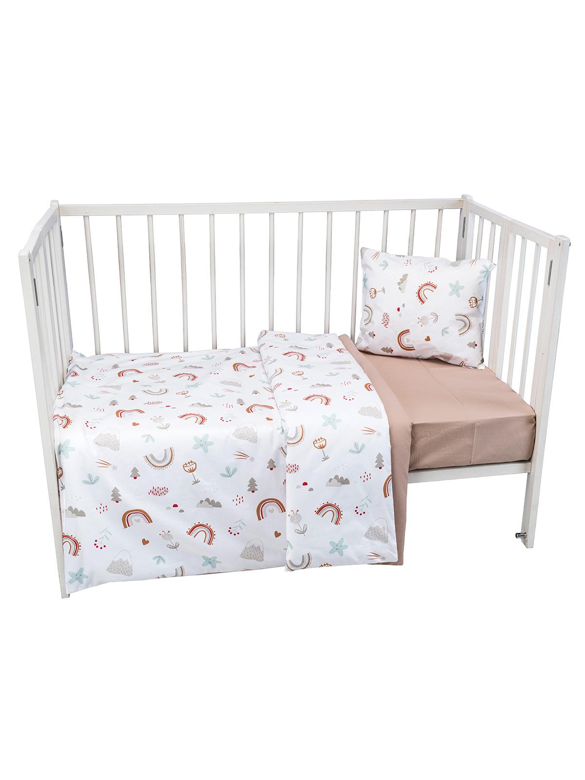 Aras Bebe Pamuk Nevresim Takım - Kahverengi