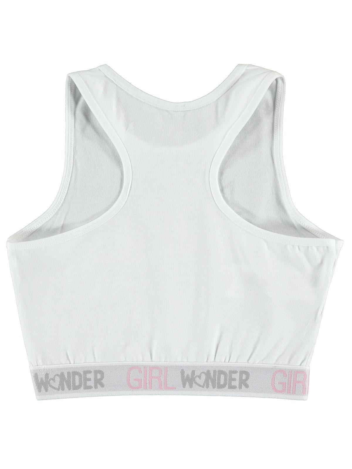 Civil Girl Wonder Baskı Büstiyer | İnterlok | Okul Kreş ve Günlük Kullanım - Beyaz