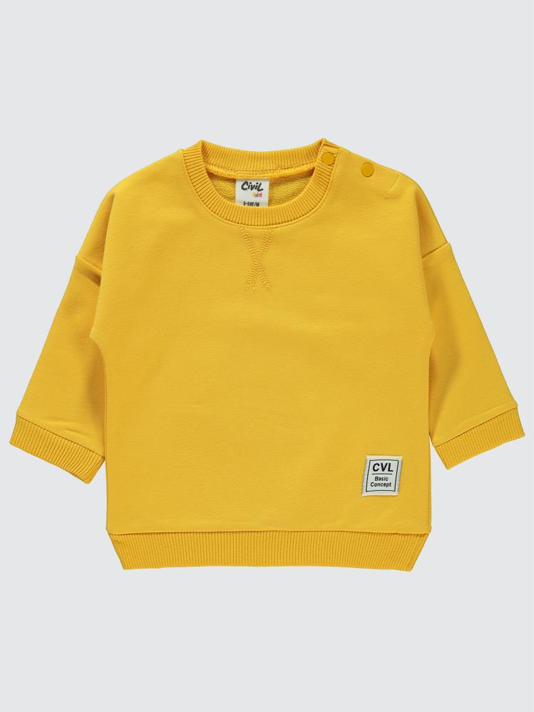 Civil Baby Basic Civil Arma Etiketli 6-18 Ay Sweatshirt - Sarı