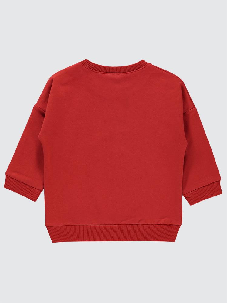 Civil Baby Basic Civil Arma Etiketli 6-18 Ay Sweatshirt - Kırmızı