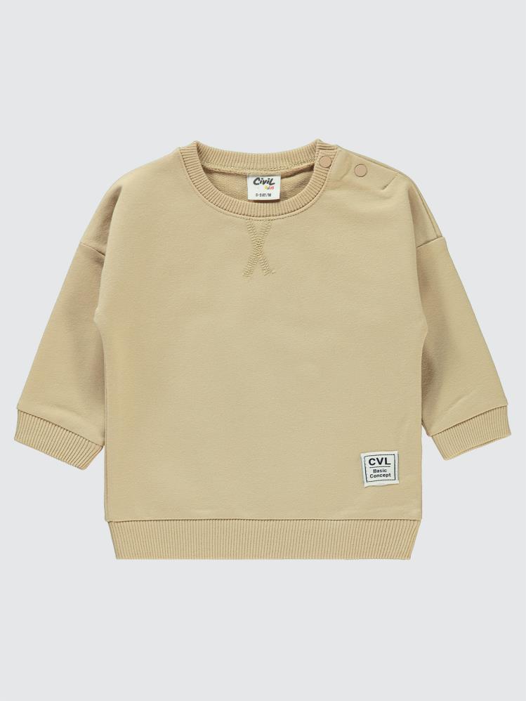 Civil Baby Basic Civil Arma Etiketli 6-18 Ay Sweatshirt - Kahverengi