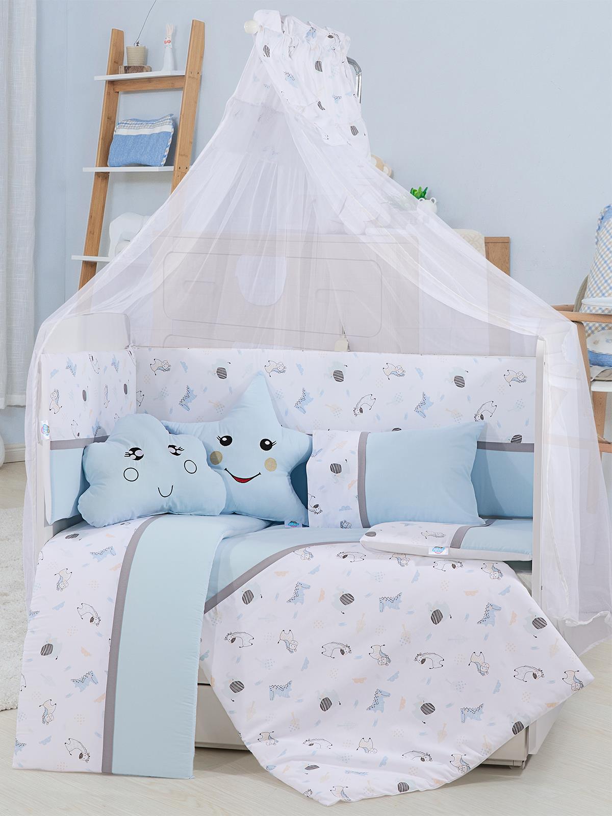 Aras Bebe Safari Uyku Seti 60*121 - Mavi