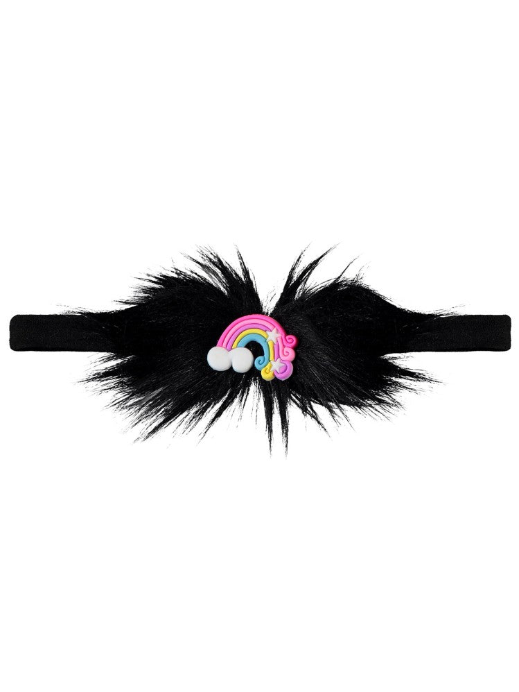 Civil Saçaklı Peluş Bandana - Siyah