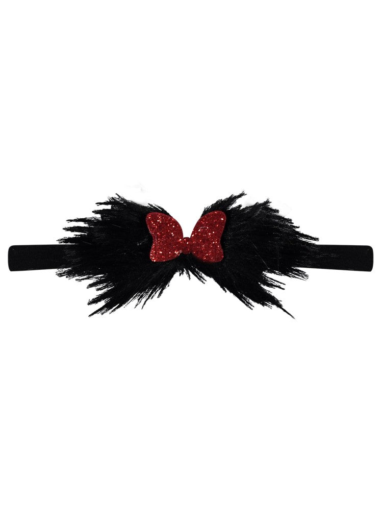Civil Saçaklı Peluş Bandana - Siyah