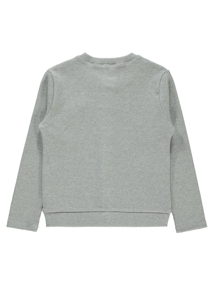 Civil Girls Yakası Fiyonklu 6-9 Yaş Hırka - Gri