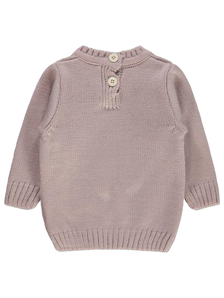 Civil Baby C Nakışlı Düz 6-18 Ay Kazak - Pudra