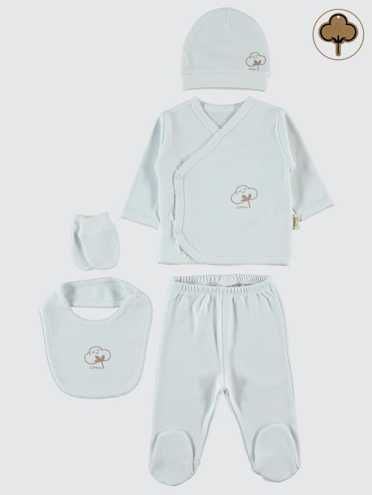 Civil Baby Organik Pamuklu 5 Li Zıbın Takımı - Beyaz
