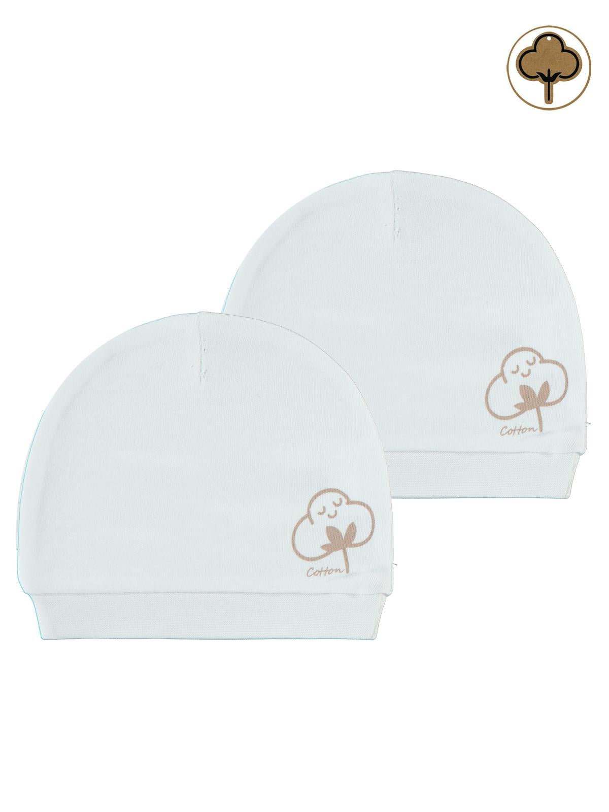 Civil Baby Organik Pamuklu 2 Li Bebe Şapka - Beyaz
