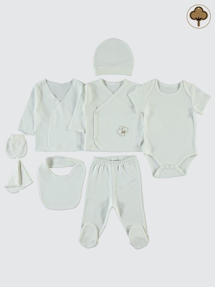Civil Baby Yndg Organik Pamuklu 8'li Zıbın Seti - Ekru