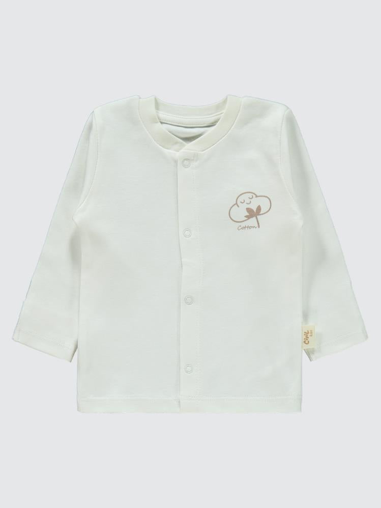 Civil Baby Organik Pamuklu 0-6 Ay Bebe Pijama Takımı - Ekru