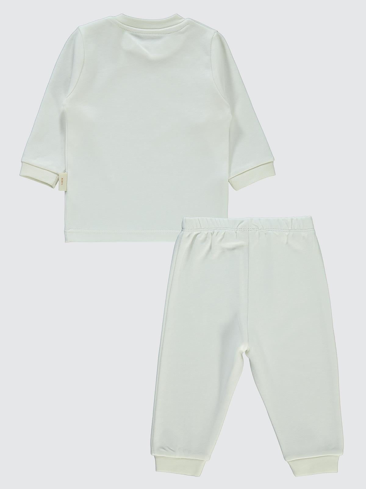 Civil Baby Organic Pamuklu Omuzdan Patlı 1-9 Ay Pijama Takımı - Ekru