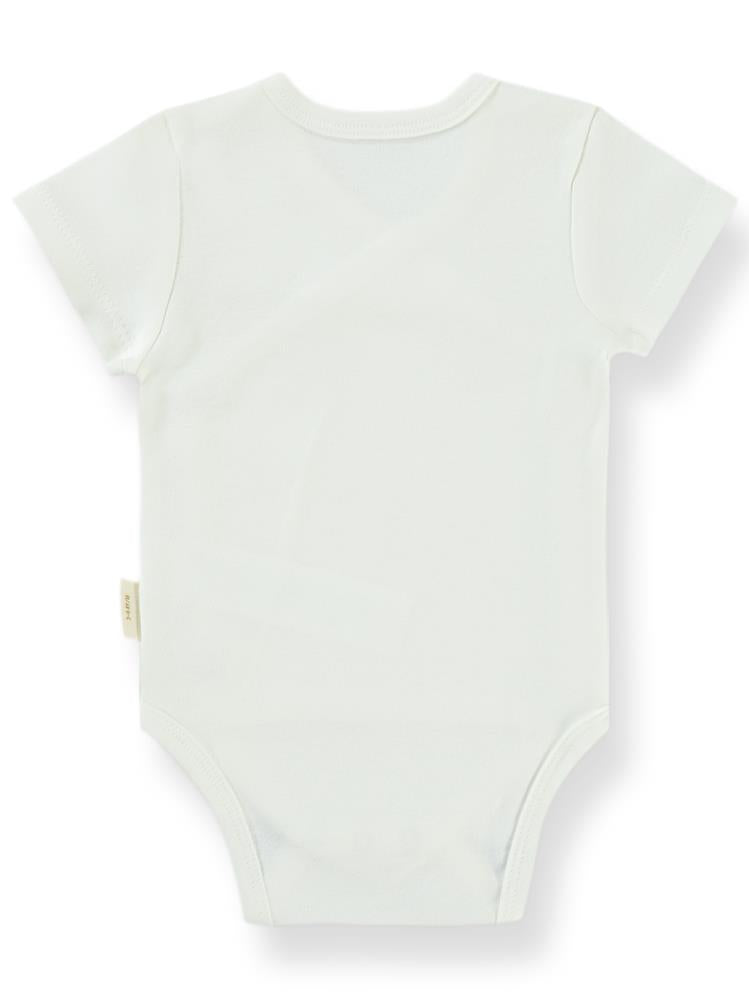 Civil Baby Organik Pamuklu Kruvaze 0-3 Ay Çıtçıtlı Badi - Ekru