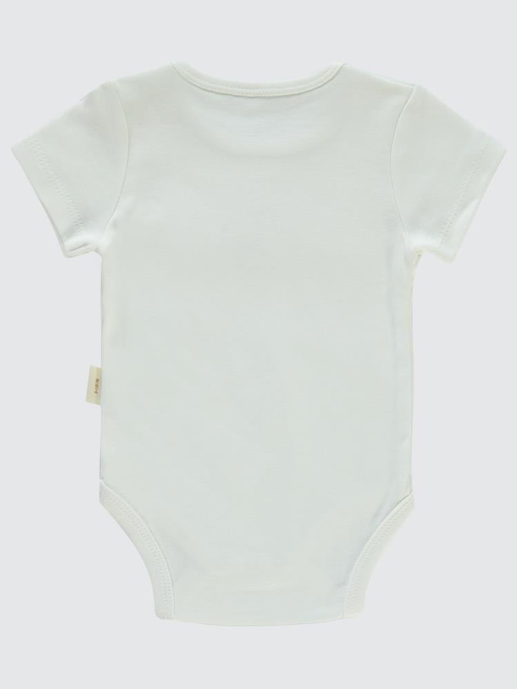 Civil Baby Organik Pamuklu K Kol 0-18 Ay Çıtçıtlı Badi - Ekru