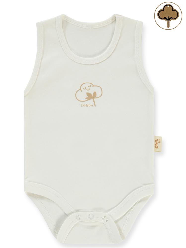 Civil Baby Organik Pamuklu 0-18 Ay Çıtçıtlı Badi - Ekru