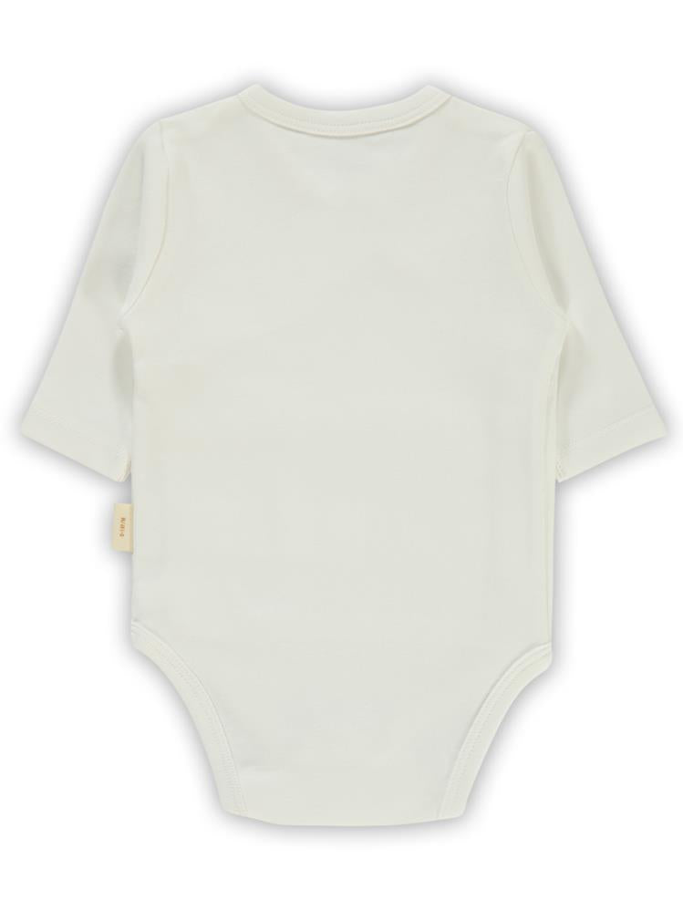 Civil Baby Organik Pamuklu Kruvaze 0-6 Ay Çıtçıtlı Badi - Ekru