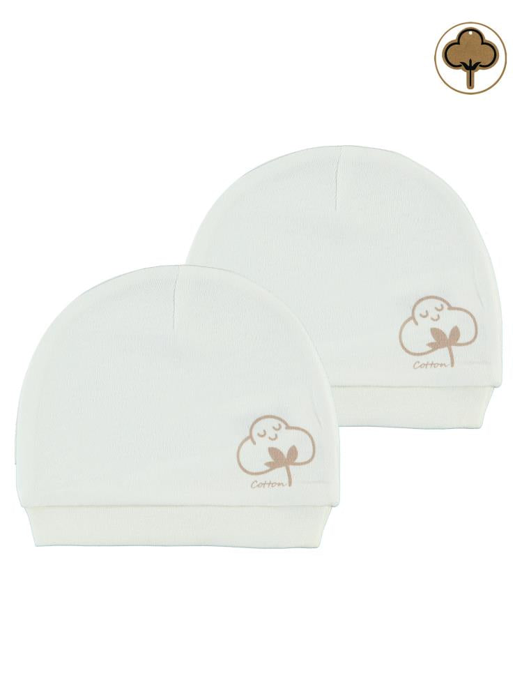 Civil Baby Organik Pamuklu 2 Li Bebe Şapka - Ekru