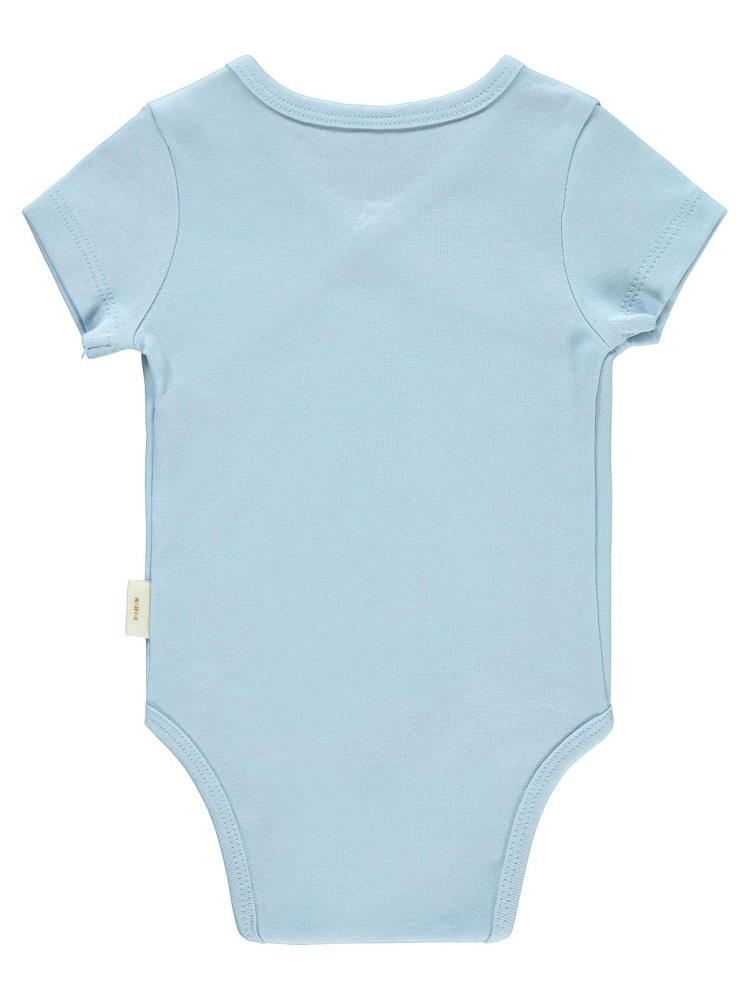 Civil Baby Organik Pamuklu Kruvaze 0-3 Ay Çıtçıtlı Badi - Mavi