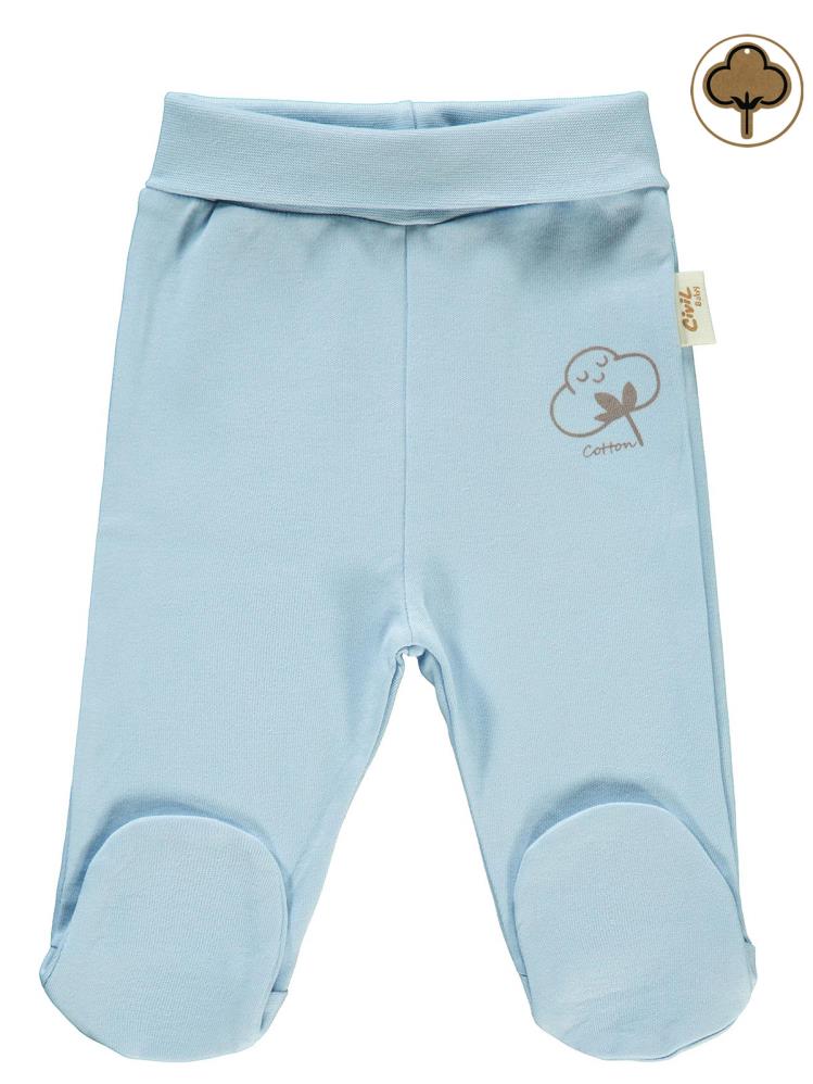 Civil Baby Organik Pamuklu 0-6 Ay Patikli Tek Alt Bebe - Mavi