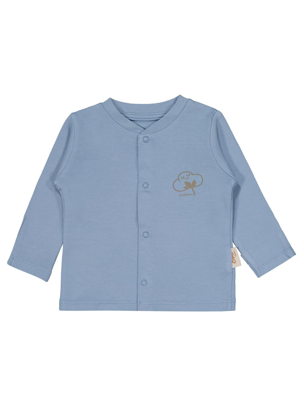 Civil Baby Organik Pamuklu 0-6 Ay Bebe Pijama Takımı - Mavi
