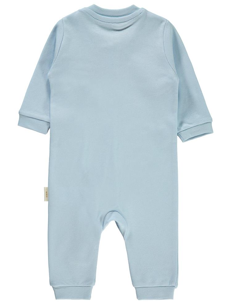 Civil Baby Organik Pamuklu Fermuarlı 0-6 Ay Tulum - Mavi