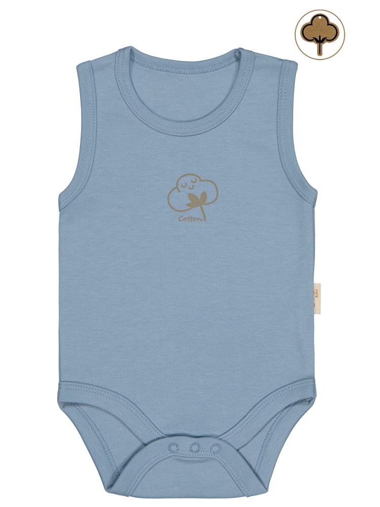 Civil Baby Organik Pamuklu 0-18 Ay Çıtçıtlı Badi - Mavi