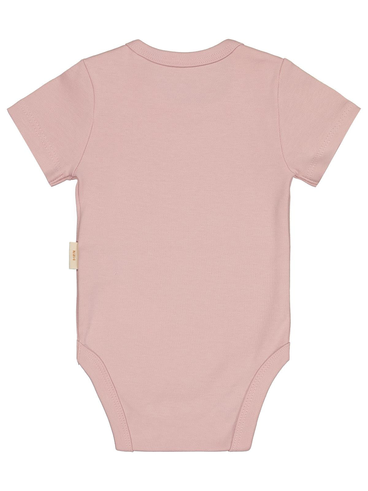 Civil Baby Organik Pamuklu K Kol 0-18 Ay Çıtçıtlı Badi - Pembe