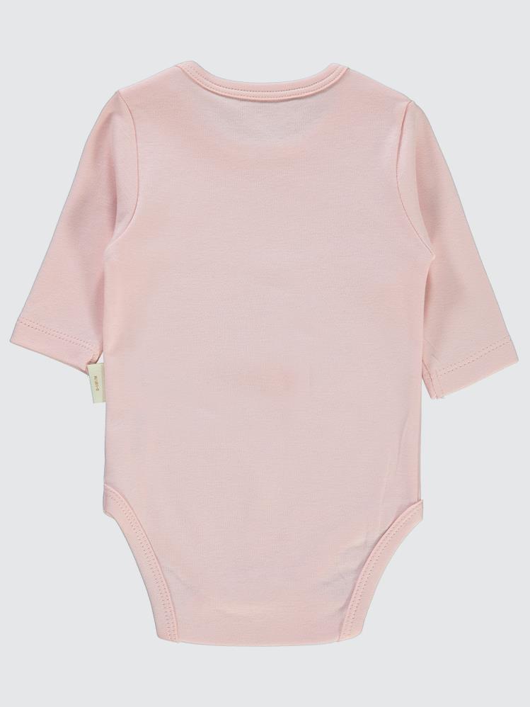 Civil Baby Organik Pamuklu U Kol 0-18 Ay Çıtçıtlı Badi - Pembe