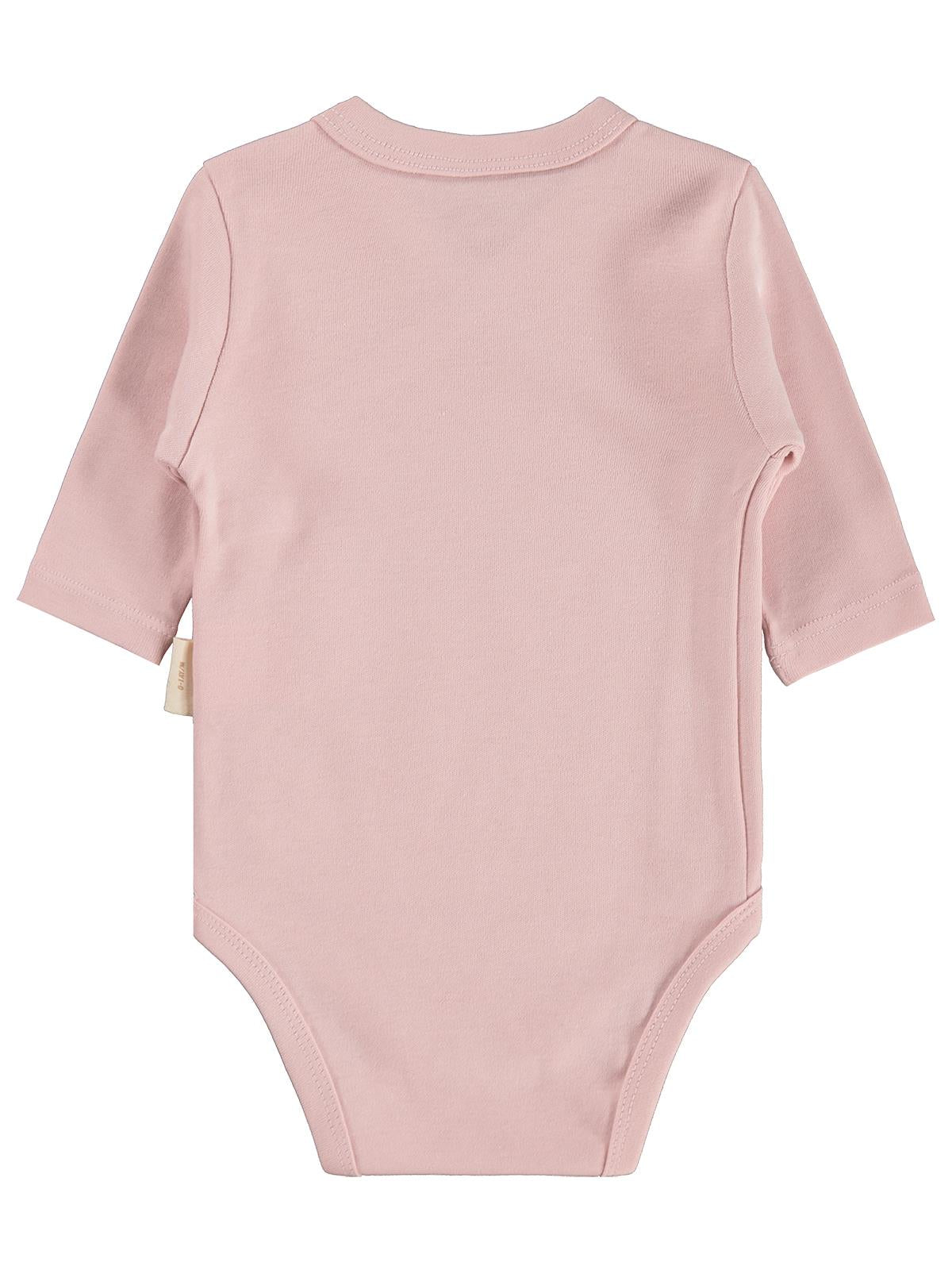 Civil Baby Organik Pamuklu Kruvaze 0-6 Ay Çıtçıtlı Badi - Pembe