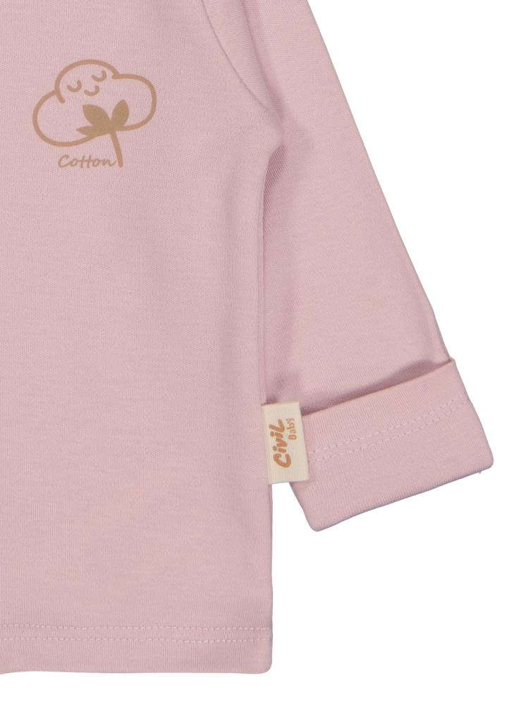 Civil Baby Organik Pamuklu 0-6 Ay Bebe Pijama Takımı - Pembe