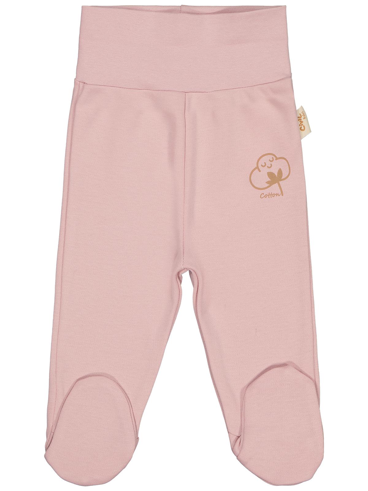 Civil Baby Organik Pamuklu 0-6 Ay Patikli Tek Alt Bebe - Pembe