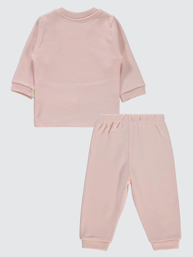 Civil Baby Organic Pamuklu Omuzdan Patlı 1-9 Ay Pijama Takımı - Pembe