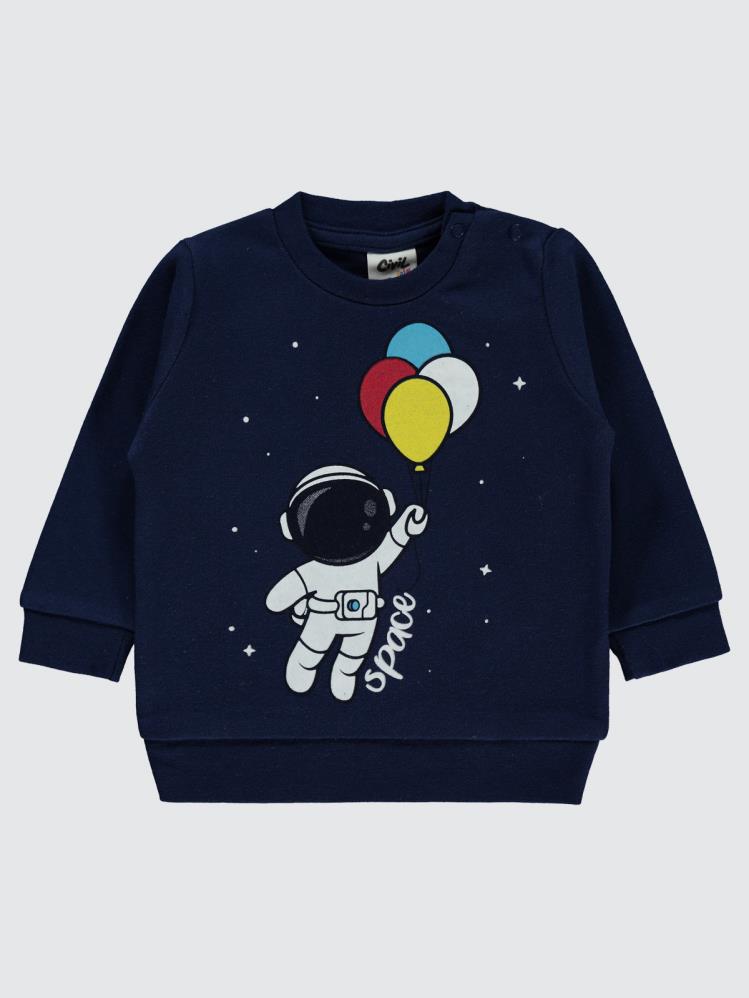 Civil Baby Astronot Baskılı 6-18 Ay Sweatshirt - Lacivert