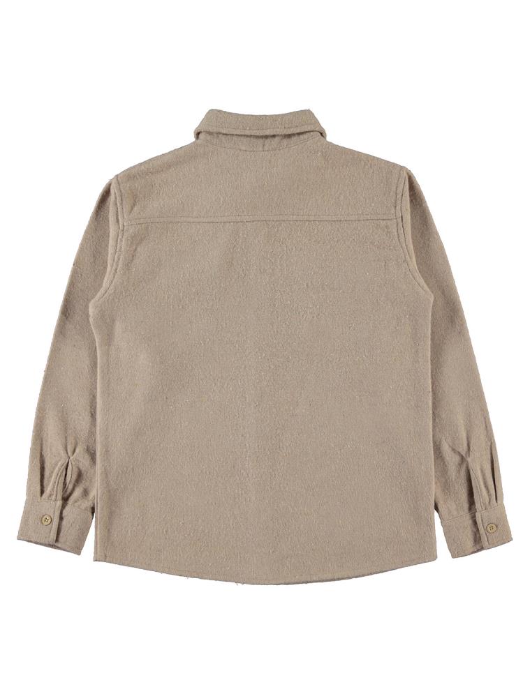 Civil Boys Kapak Cepli Düz 10-13 Yaş Gömlek - Bej
