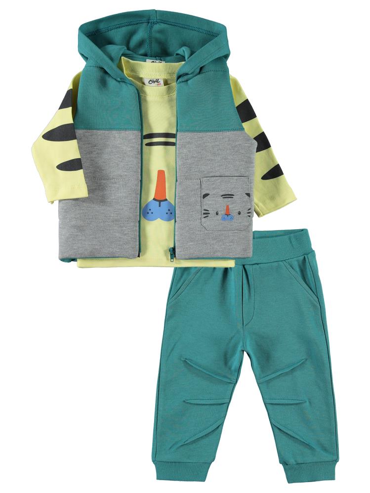 Civil Baby Kaplan Baskılı 6-18 Ay Takım - Yeşil