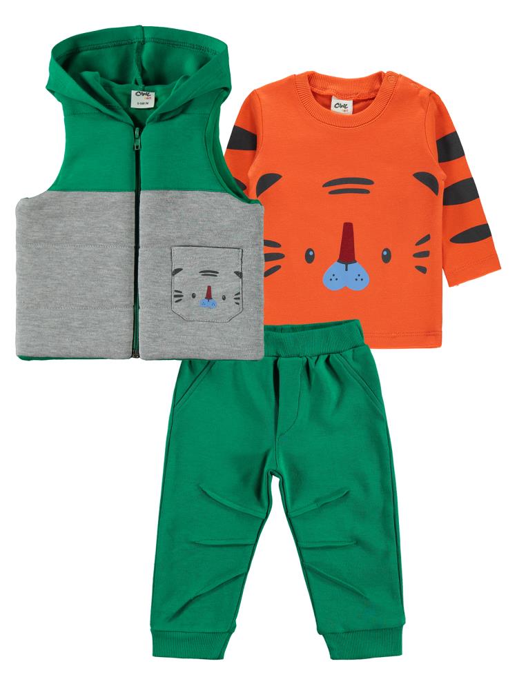 Civil Baby Kaplan Baskılı 6-18 Ay Takım - Yeşil