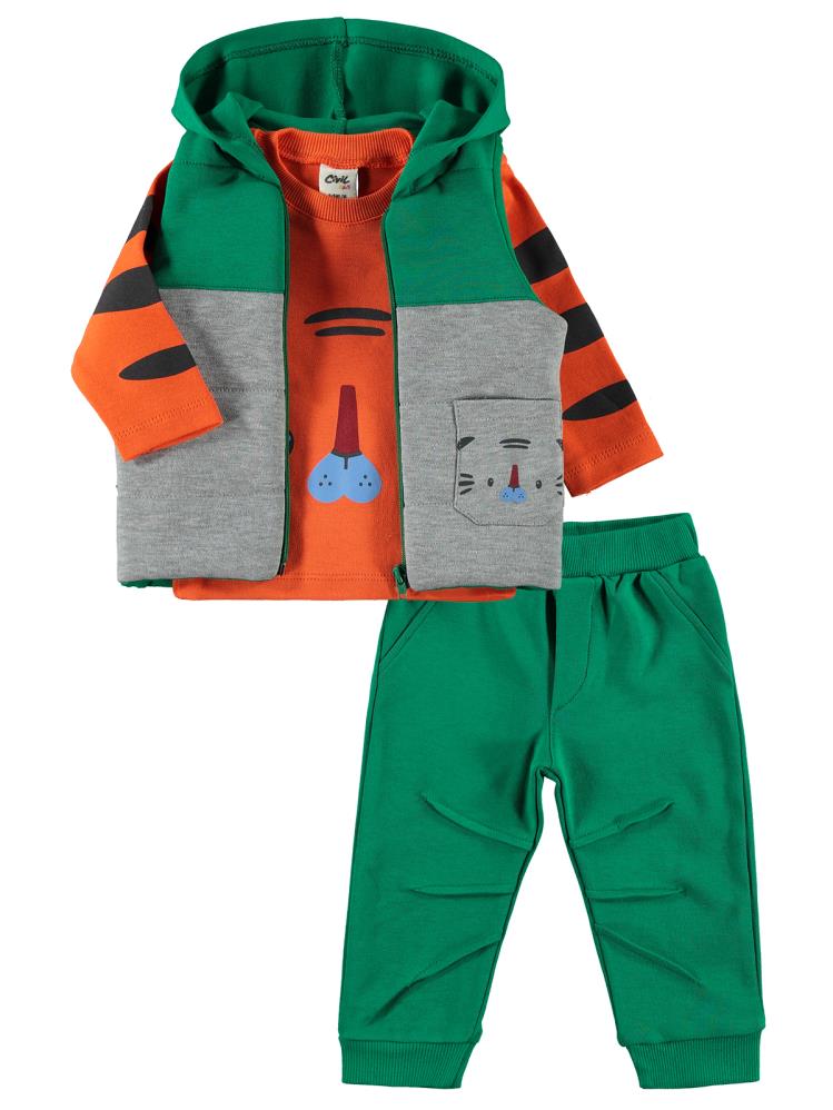 Civil Baby Kaplan Baskılı 6-18 Ay Takım - Yeşil