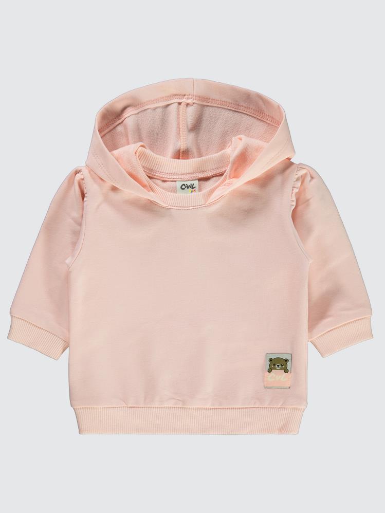 Civil Baby Basic Arma Etiketli 6-18 Ay Sweatshirt - Pudra