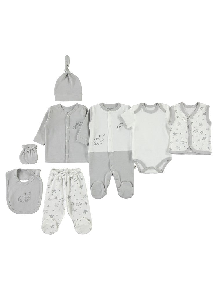 Civil Baby Bebek 8'li Zıbın Takımı 0-1 Ay - Gri