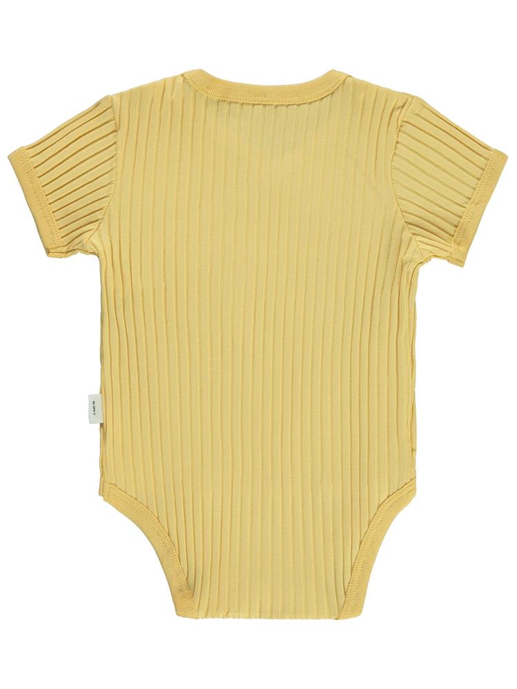 Civil Baby Harf Nakışlı 3-18 Ay Çıtçıtlı Badi - Sarı