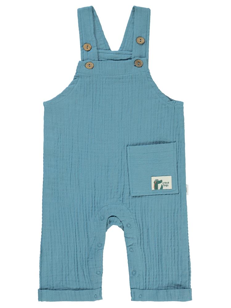 Civil Baby Kıvırcık Askılı Düğmeli 6-18 Ay Slopet - Mavi