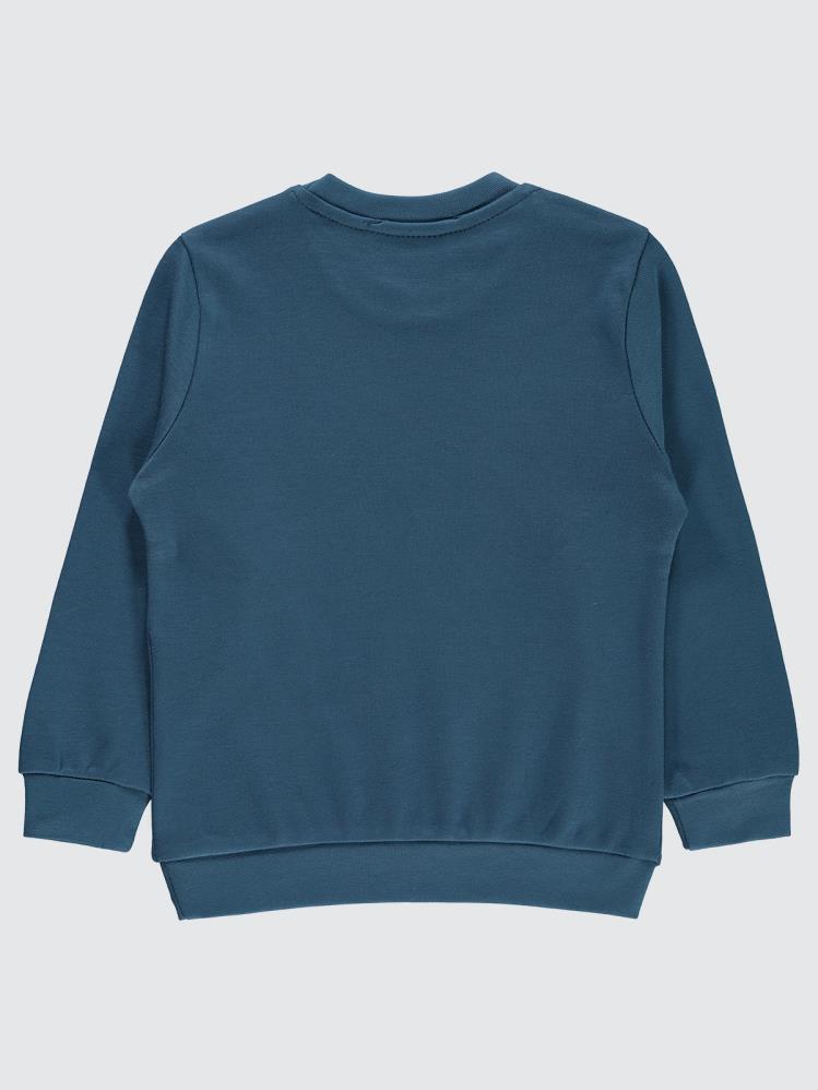Civil Boys Happy Gülen Yüz Baskılı 2-5 Yaş Sweatshirt - Mavi