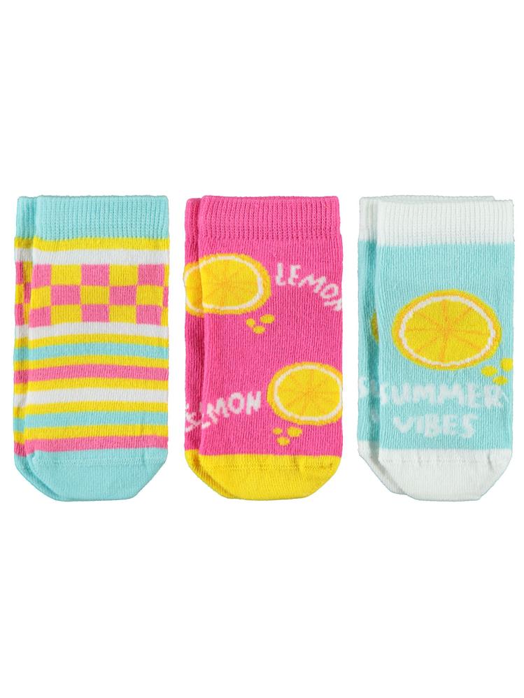 Civil Girls Limon Desen 3-11 Yaş Patik Çorap