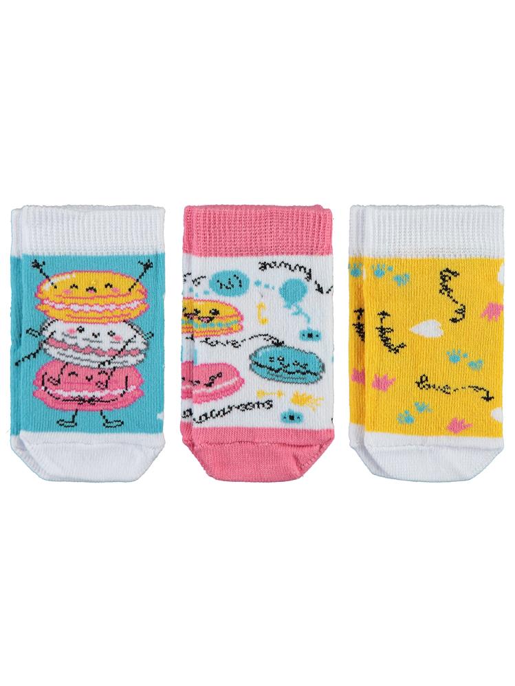 Civil Girls Macaron Desen 2-12 Yaş Patik Çorap