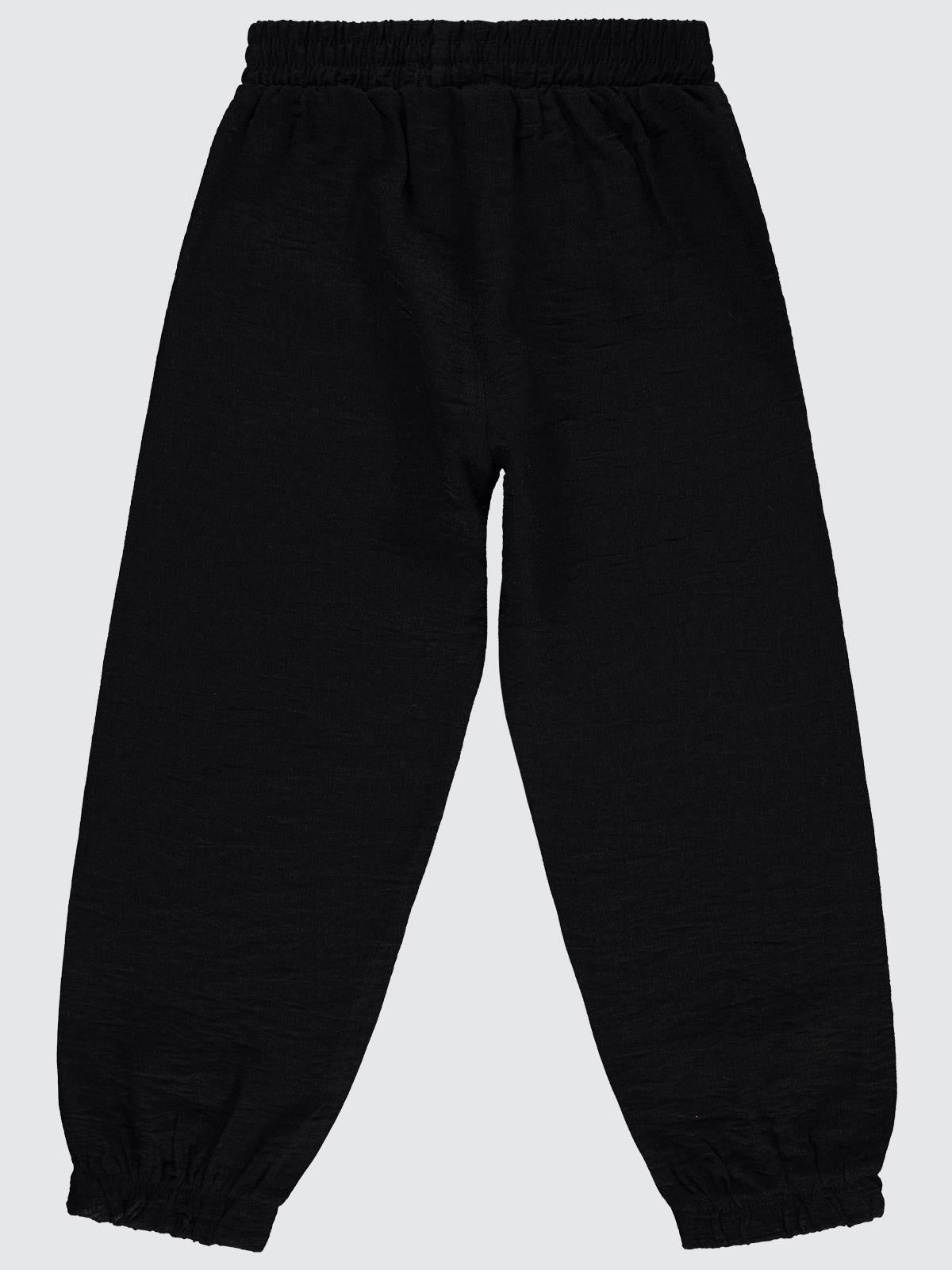 Civil Girls Çiftcep Düğmeli 10-13 Yaş Pantolon - Siyah