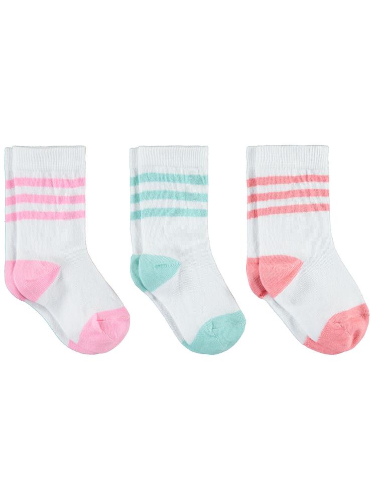 Civil Girls Basic Renkli 3 Lü Set 2-9 Yaş Soket Çorap