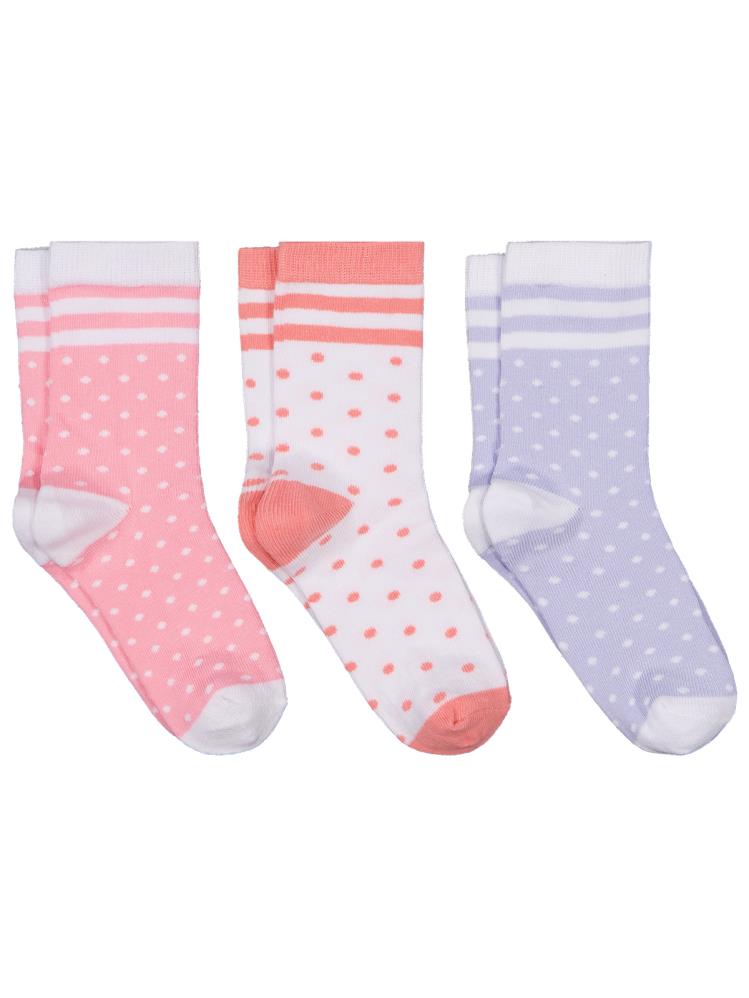 Civil Girls Basic Puanlı 3 Lü Set 2-9 Yaş Soket Çorap