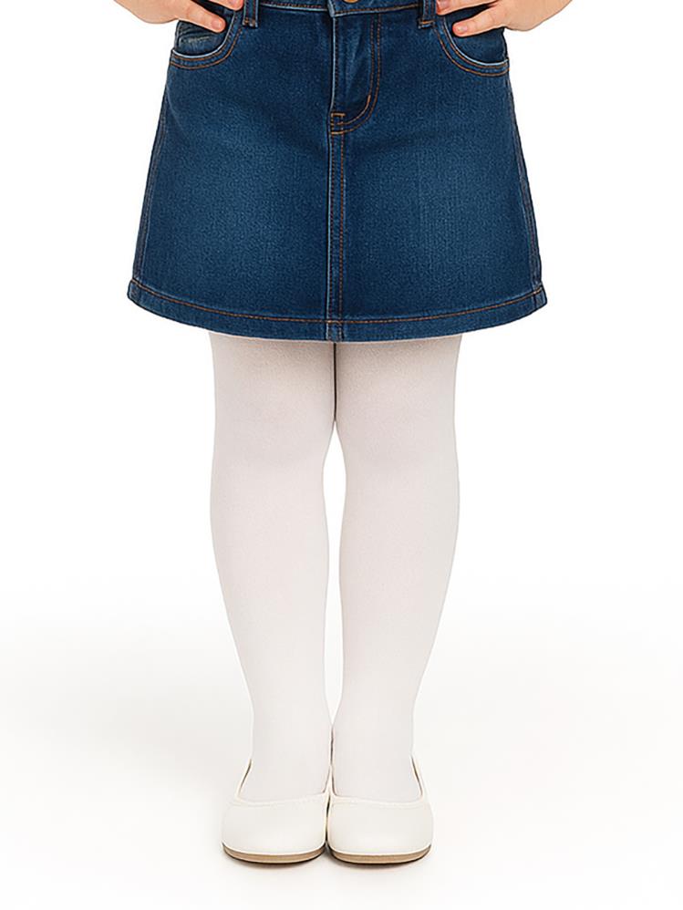 Civil Girls Düz Desenli 3-11 Yaş Çocuk Kız Külotlu Çorap - Ekru